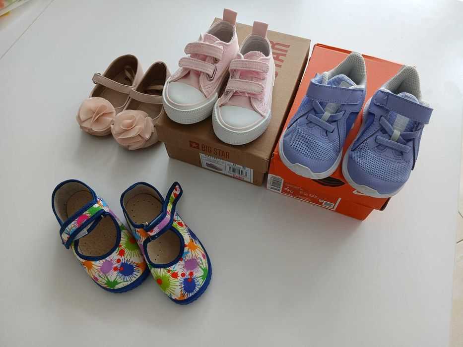 buciki dla dziewczynki 3 pary(nike .big star) plus gratis