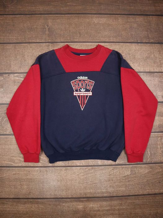 Adidas Sports Approach  bluza bez kaptura niebieska czerwona 3stripes