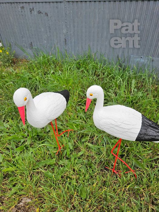 Figurki bocian bociek do ogrodu dekoracja działka ozdoba 2 szt.