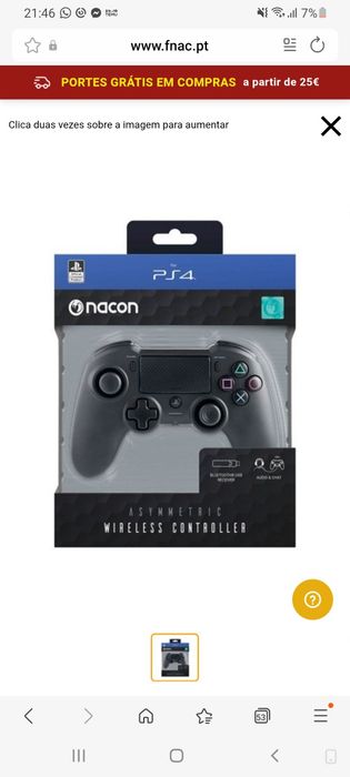 Comando Wireless Nacon Asymmetric - PS4