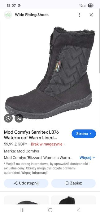 Botki damskie wodoodporne rozm.38