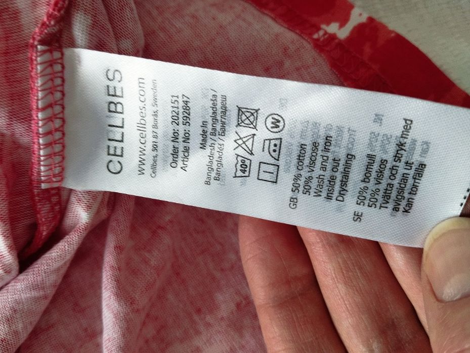 Bluzka z bawełny i wiskozy, czerwona, z kieszeniami, tunika, plus size