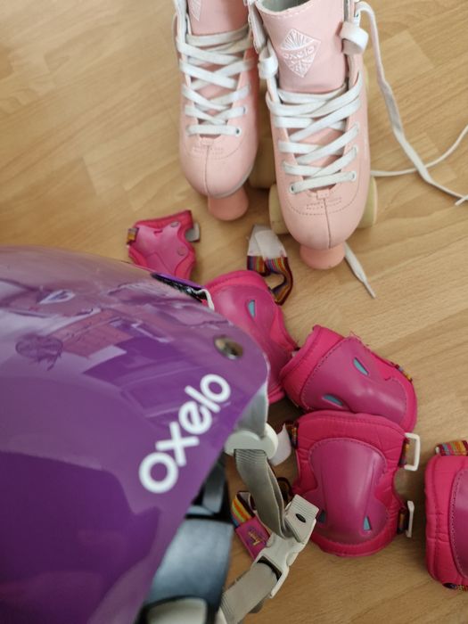 Wrotki oxelo r. 35 + kask+ komplet ochraniaczy