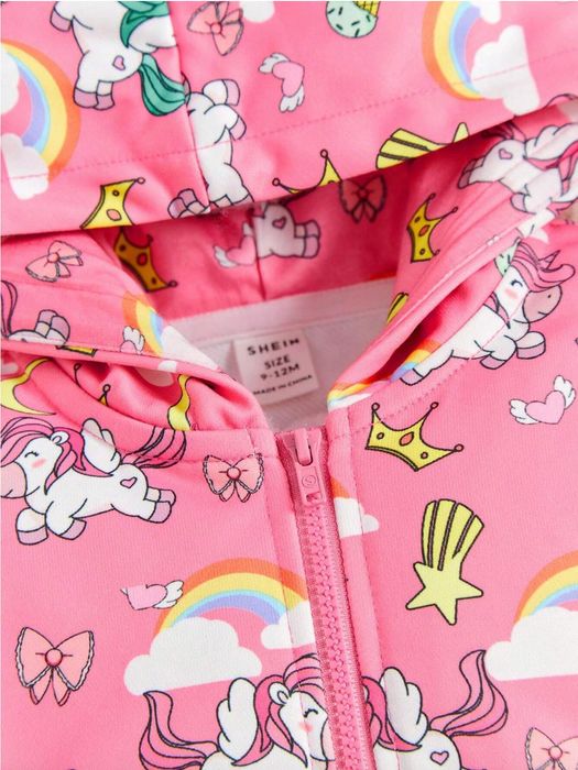 Casaco Rosa "Unicórnio" (9-12M) NOVO