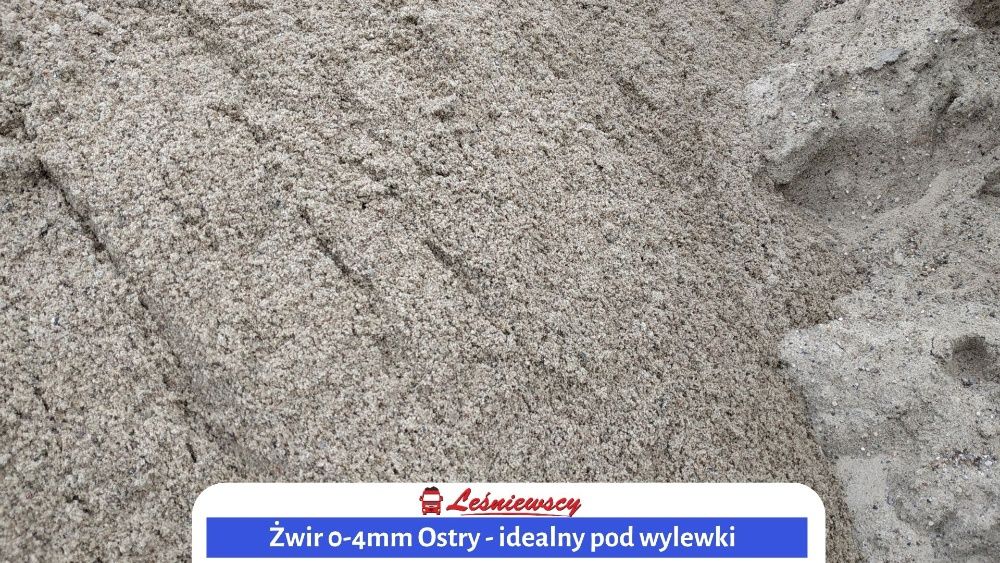 ŻWIR 0-4mm OSTRY czysty pod wylewki/kostkę do betonu Transport 1-27ton