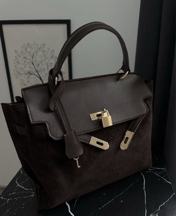 Жіноча сумка, натуральний замш