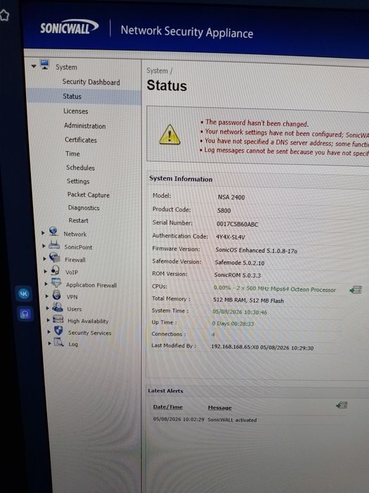 Firewall Sonicwall NSA 2400