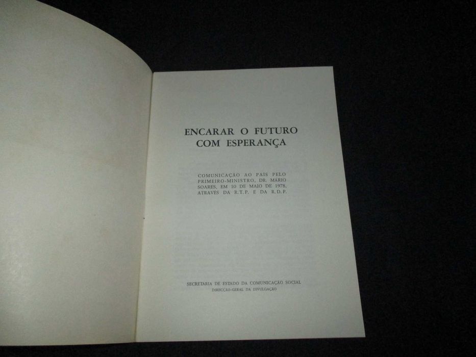 Livro Encarar o futuro com esperança Mário Soares