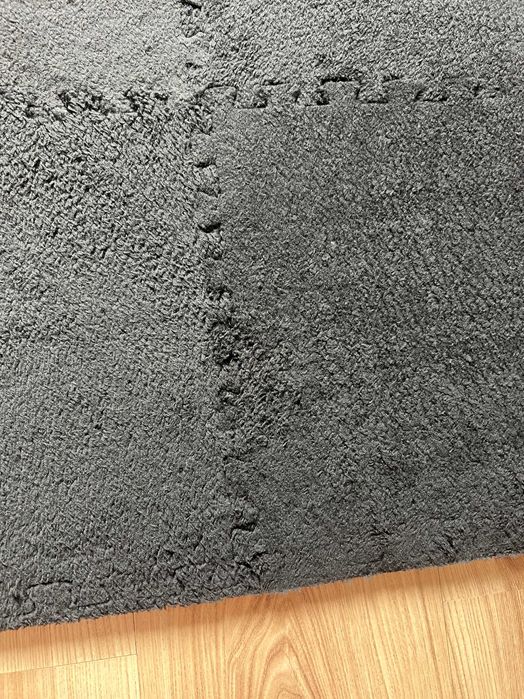 12x Puzzle Piankowe EVA Mata Pluszowa Dywan Podłogowa Czarne 30x30cm