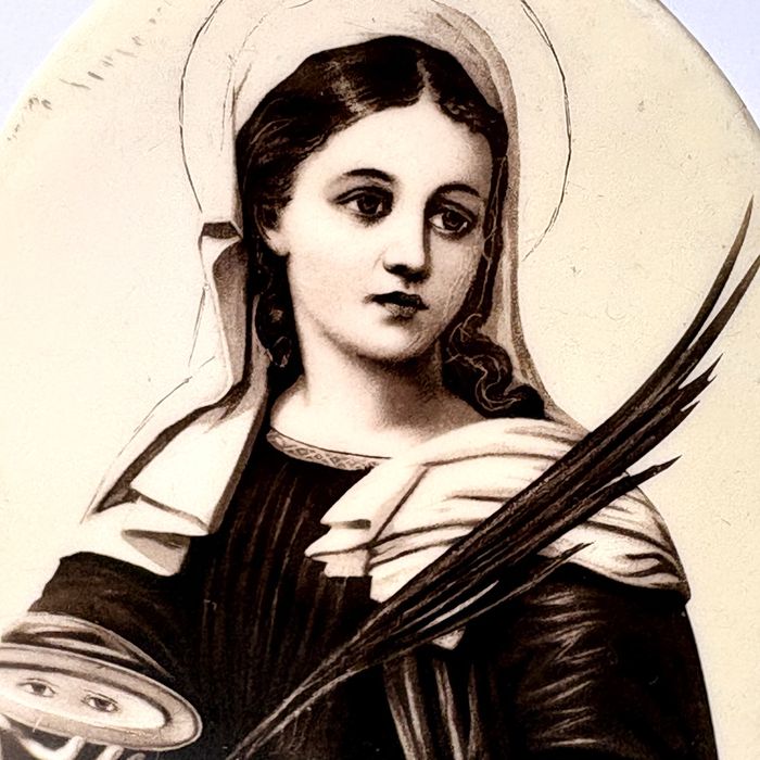 Linda antiga imagem religiosa italiana “Santa Luzia”