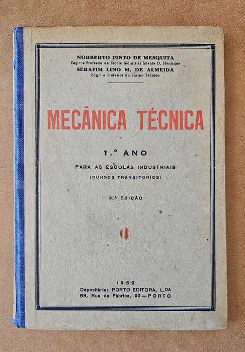 Mecânica Técnica - Norberto Pinto de Mesquita (livro antigo vintage)