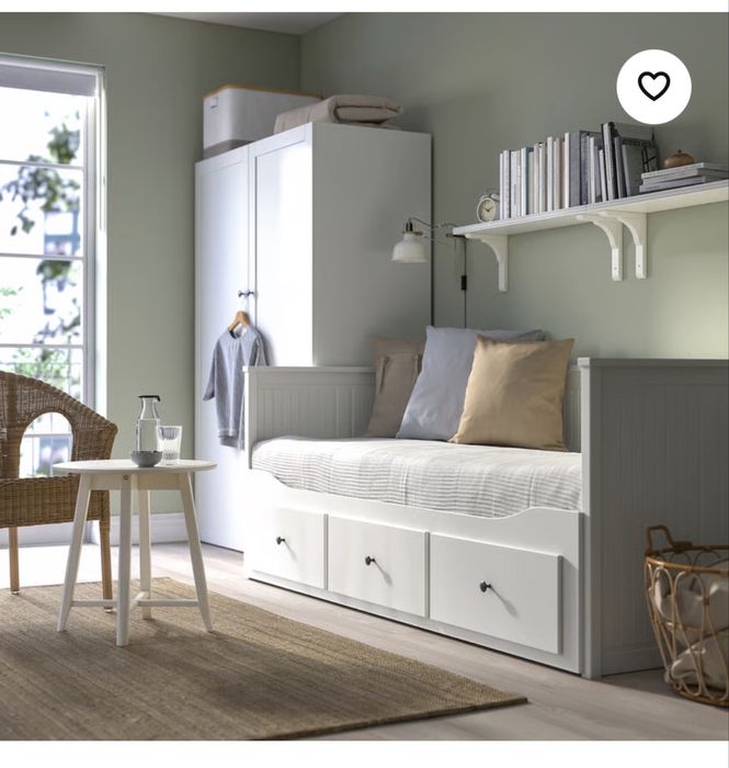 HEMNES Cama indiv/dupla c/3 gav, branco, 80x200 cm sem colchao