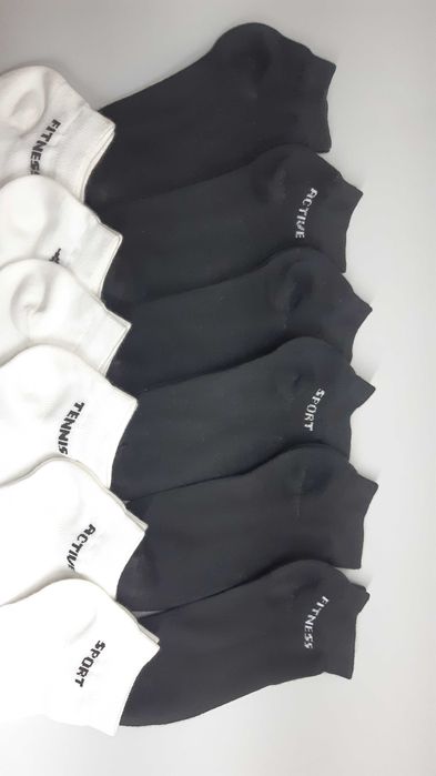 Soquetes 12 pares brancos e pretos 35/40