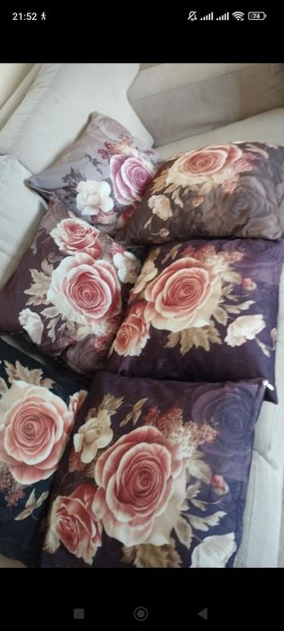 Conjunto de 8 capas de  almofadas com padrão mas e