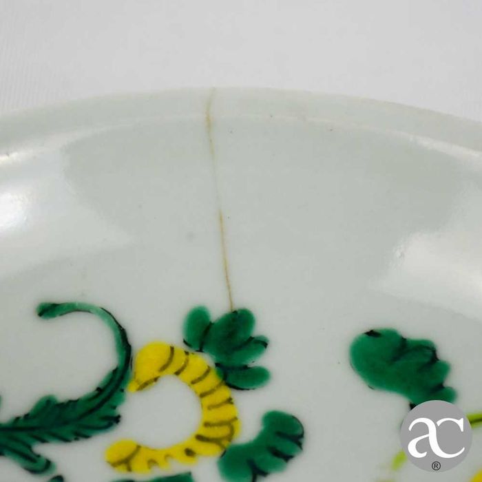 Prato em Porcelana da China, dinastia Qing, Família Verde, Séc. XIX
