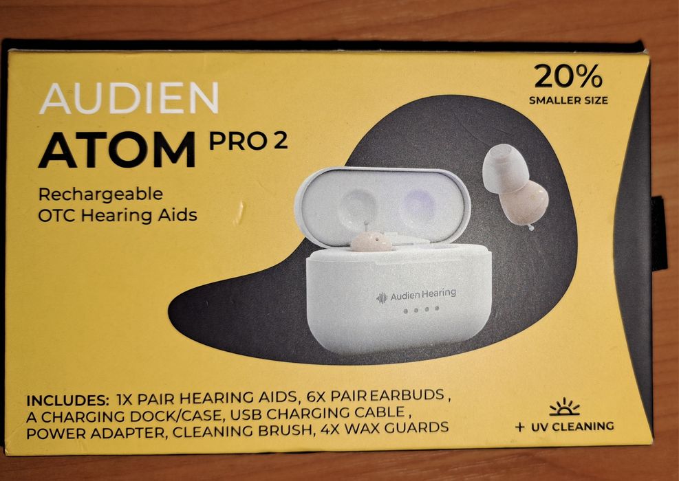 Слухові апарати Audien Atom Pro 2 – компактні, перезаряджувані, з UV о