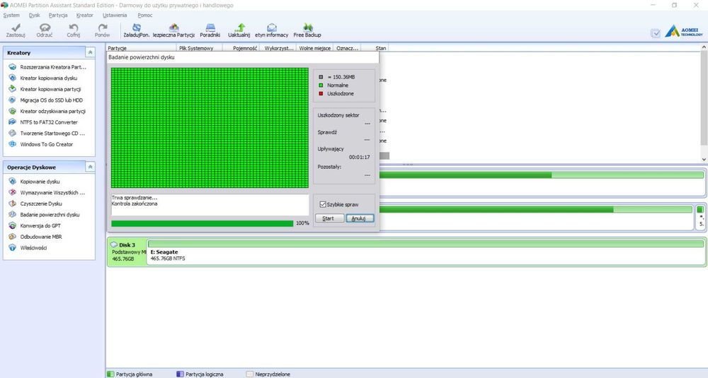 Dysk HDD Seagate 500GB 2,5" SATA 5900RPM 2016.06 Testowany