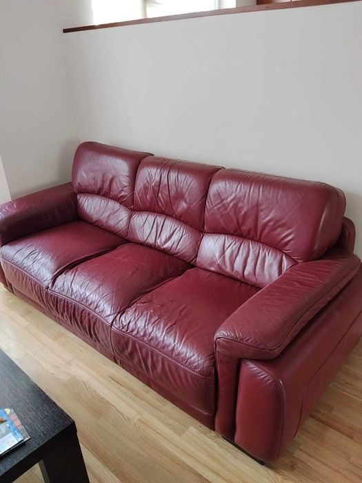 Sofa dwuosobowa i kanapa trzyosobowa skórzana - oddam za darmo