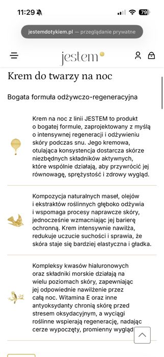 krem do twarzy na noc JESTEM
