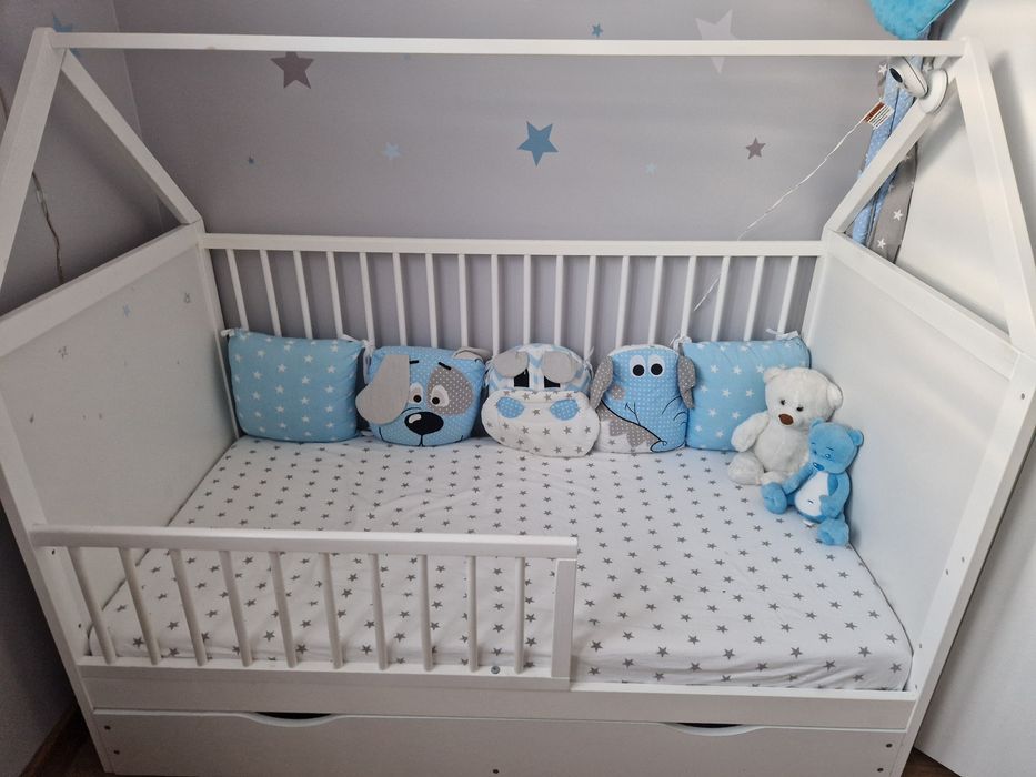 Komplet 6 poduszek ozdobnych ochraniaczy do łóżeczka