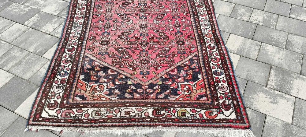 Hamadan dywan wełniany tkany ręcznie 276 x112 cm wełna perski