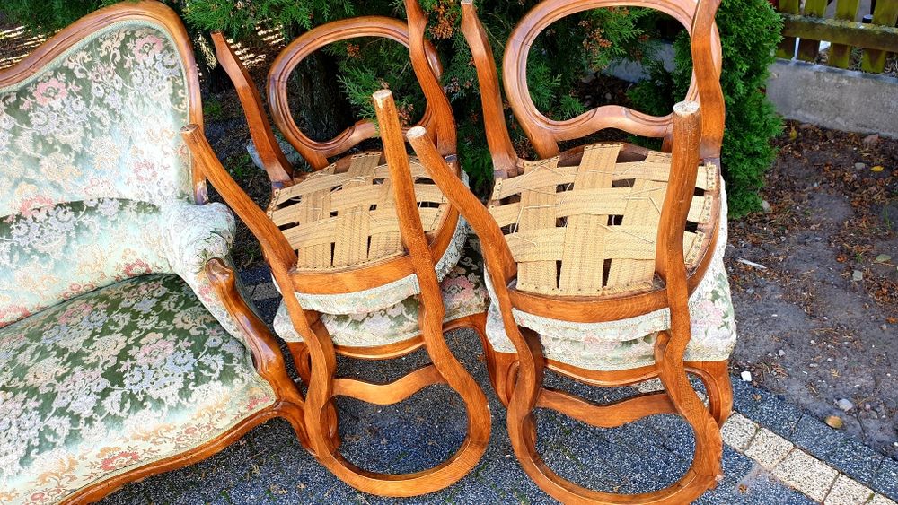 Zestaw sofa i4 krzesla piękny styl antyczny idealny do wiejskiego domu
