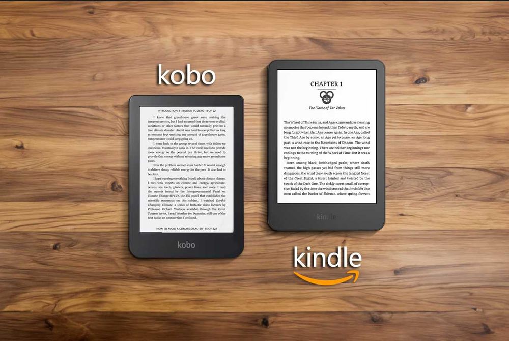 Leitores Elétrónicos Kobo e Kindle