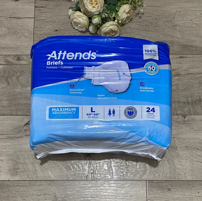 Подгузники для взрослых, памперсы ATTENDS, р.L