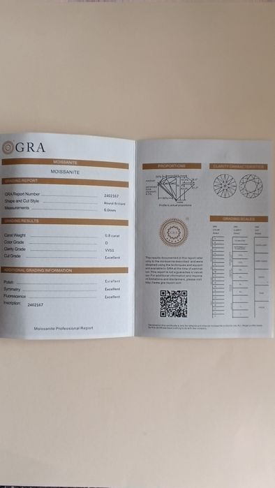 Moissanite genuína certificada.