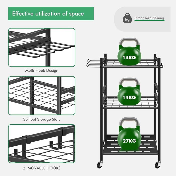 Mobilny Regał Wózek na Narzędzia Ogrodowe Mimoke – Garaż/Ogród – NOWY