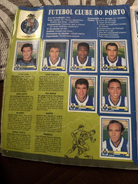 Caderneta panini epoca 94-95