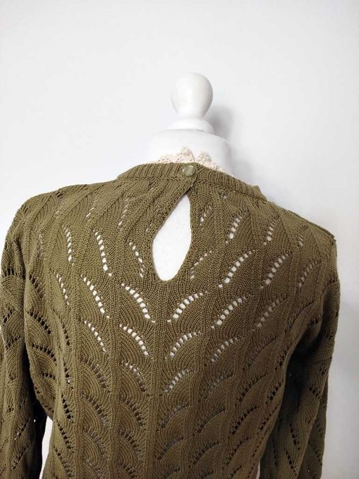 Ange ażurowy sweter khaki