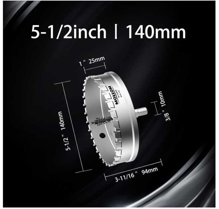 Otwornica widiowa do metalu średnica 140mm MOLLOM