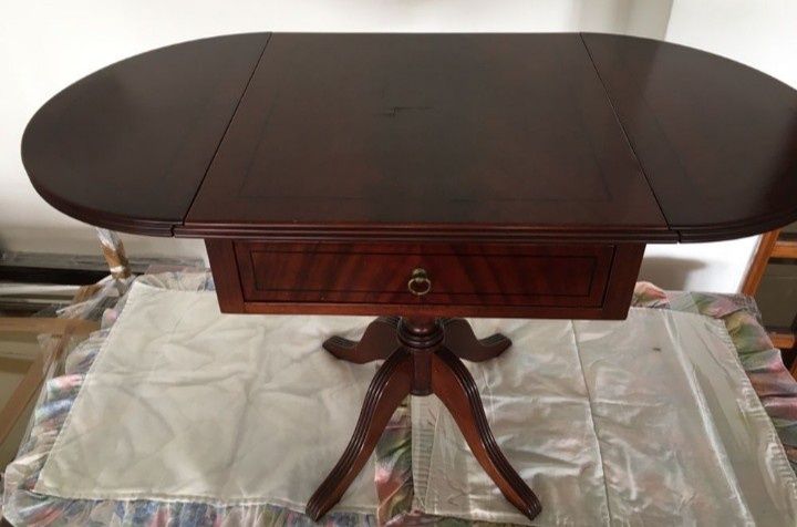 Mesinha pé de galo abas rebatíveis antiquário vintage (anos 90