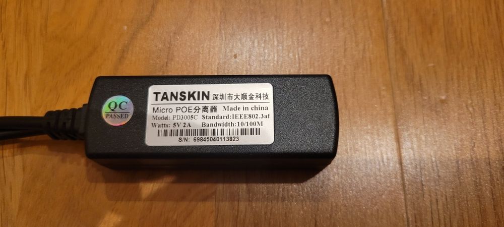 Rozdzielacz zasilania PoE, 5V/2A ze złączem USB