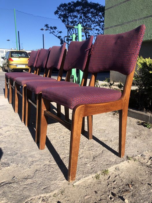 Komplet 5 krzeseł Hałas typ 296 motylek PRL