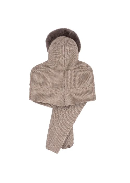 OCHNIK balaclava  z naturalnym futrem z lisa szalokaptur NOWY