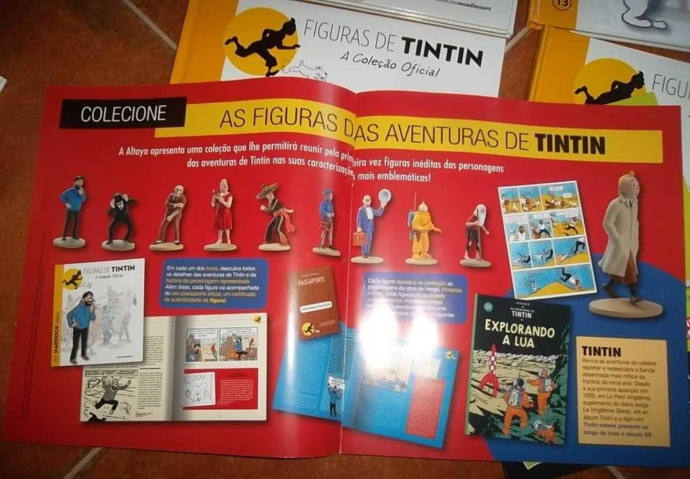 As Figuras de Tintin - Livros da série , com passaportes