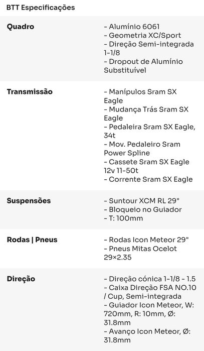 Bicicleta BTT roda 29