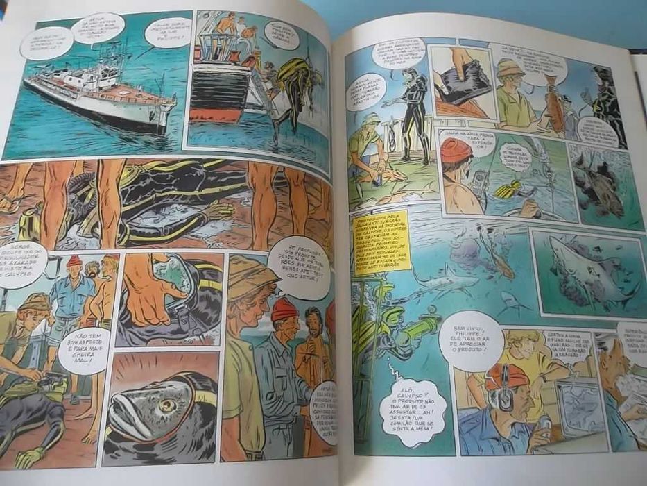 As Aventuras de COUSTEAU em banda desenhada 4 volumes completo.