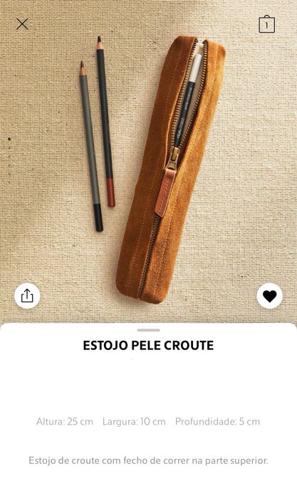Estojo Pele Croute Zara Home NOVO
