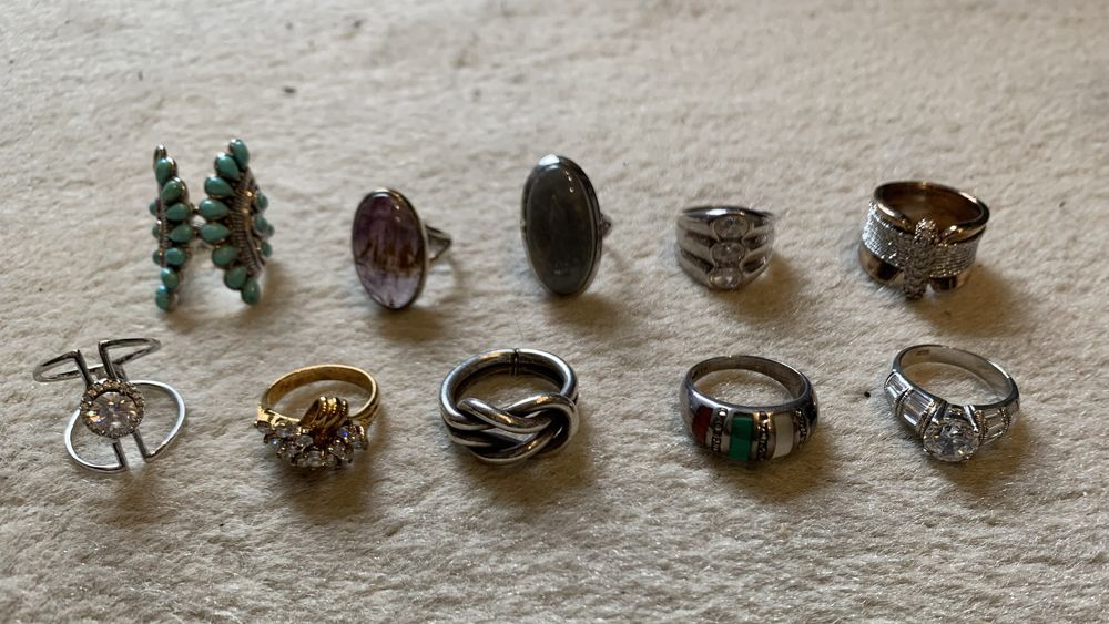 Anéis varios em prata 925