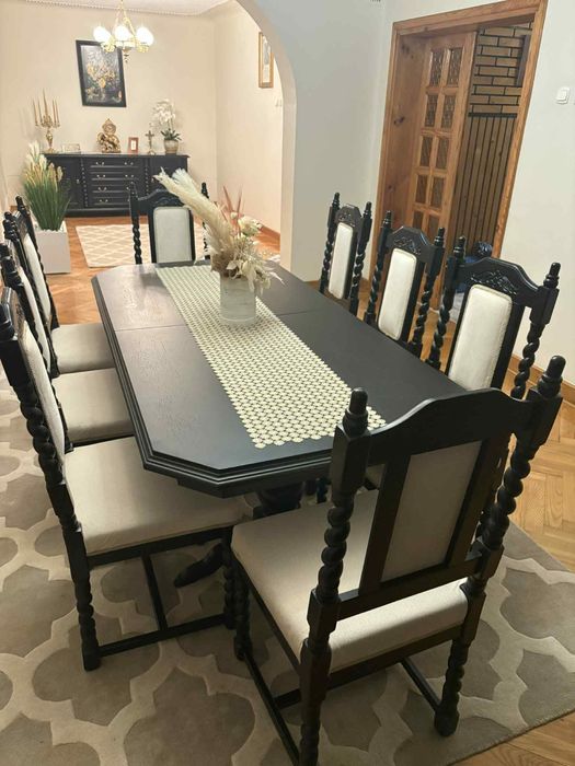 Meble dębowe kolor czarny