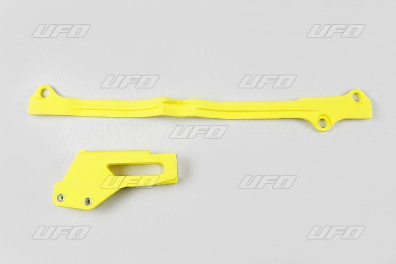 guia de corrente + balança ufo amarela suzuki rm 125 / 250