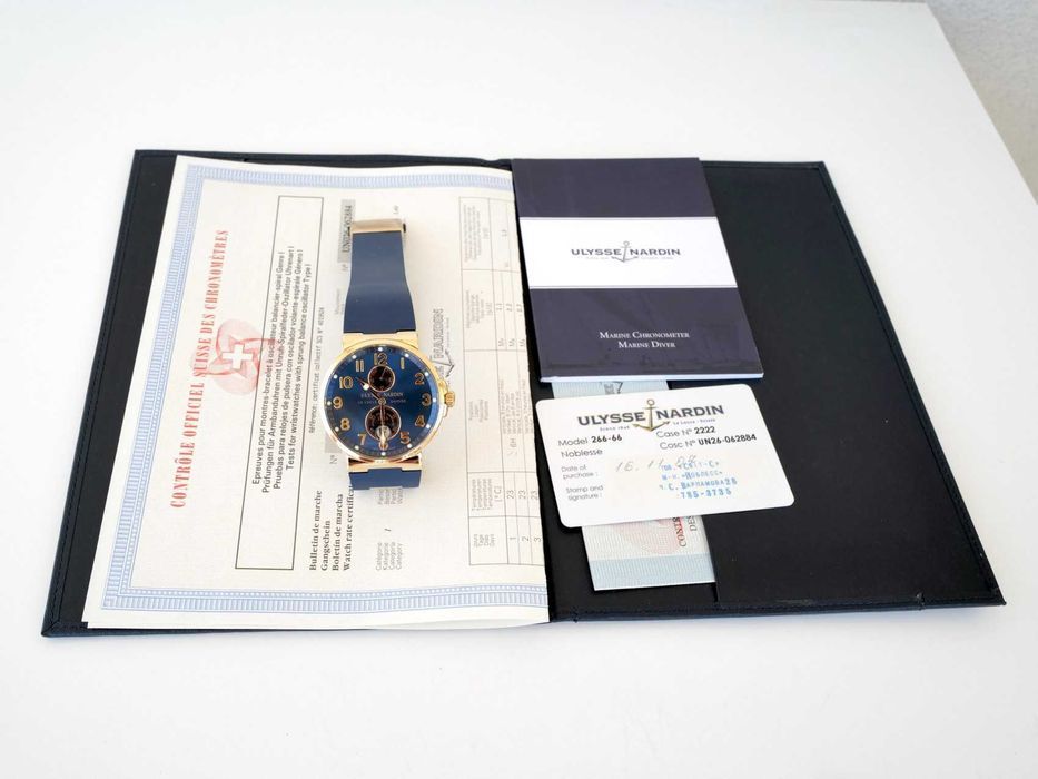 Ulysse Nardin Marine Chronometer 41mm 18K Rose Gold Blue Dial