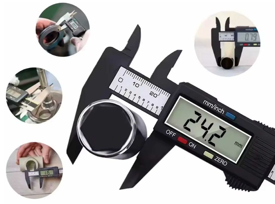 Suwmiarka elektroniczna cyfrowa wyświetlacz LCD miarka 150mm + bateria