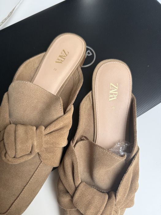 Klapki damskie beżowe Zara 39