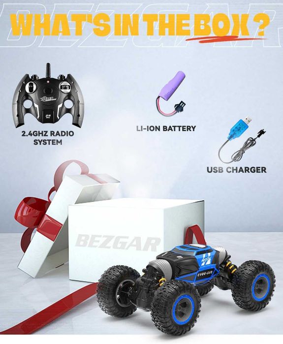 Zdalnie sterowane 4WD RC auto z akumulatorem – Niebieskie