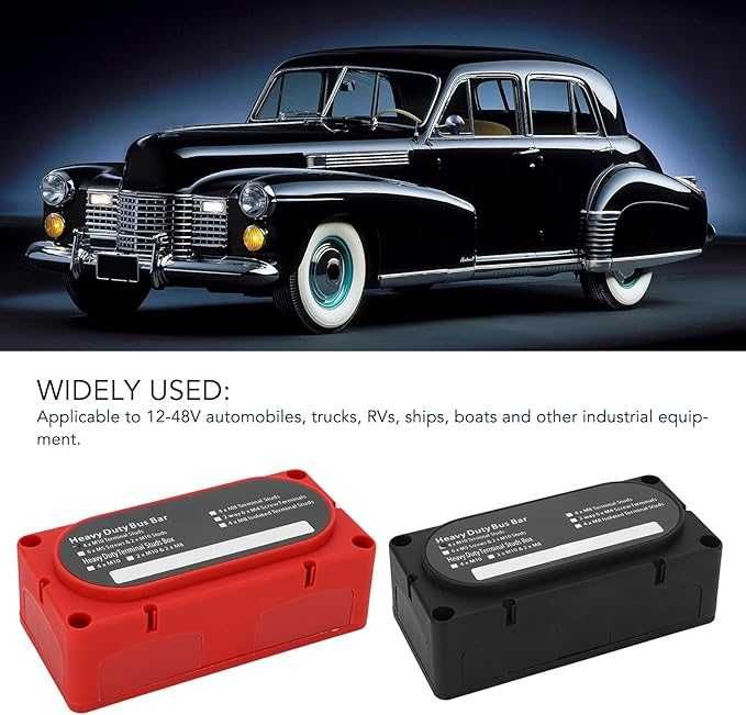 Blok rozdzielaczy prądu, 2 sztuki, 4 bolce, bateria 300 A