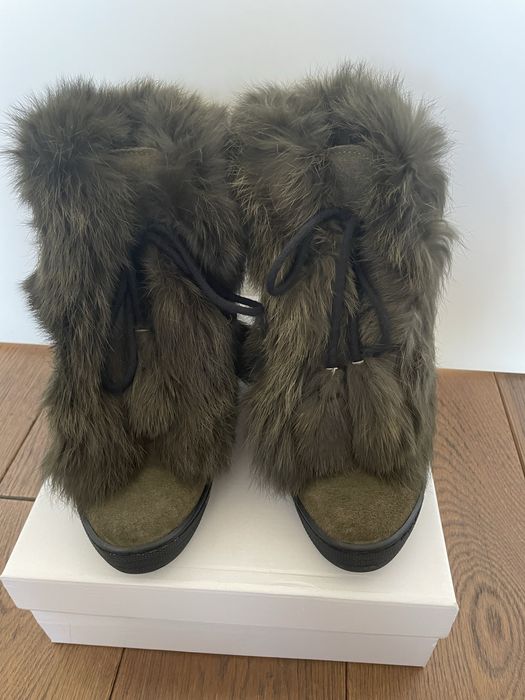 Buty trzewiki botki damskie zielone ocieplone skóra